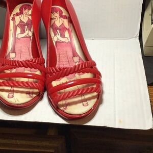 “RARE” Melissa x Salinas Collaberation Red Braided Rope Sandals Vintage Size 8